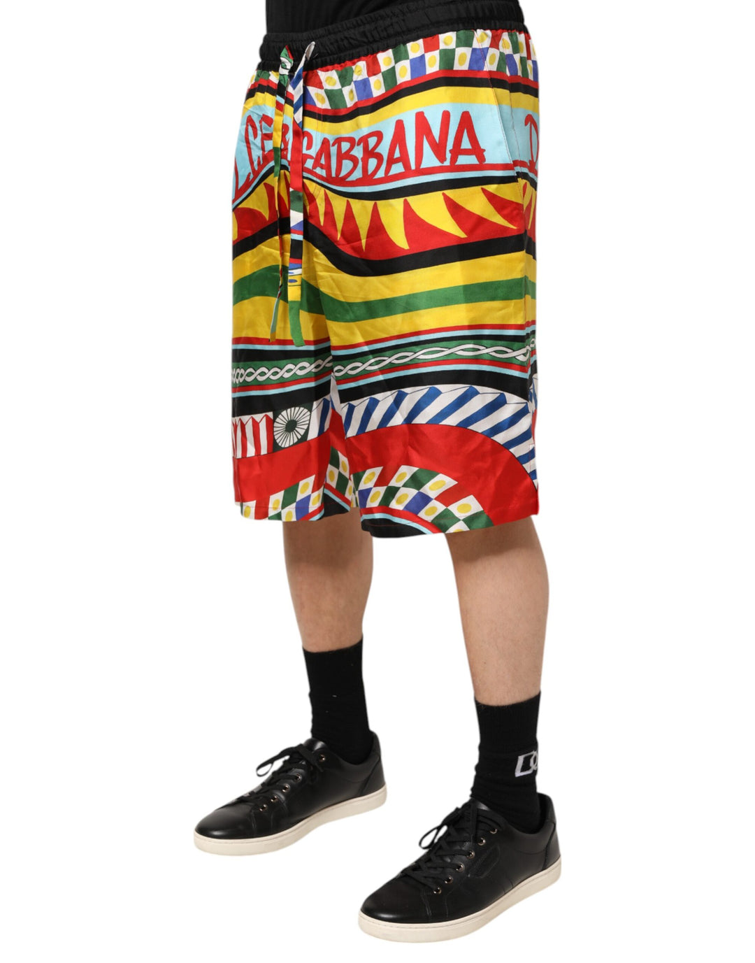 Dolce &amp; Gabbana Multicolor Sicilian Carretto Shorts Swimwear