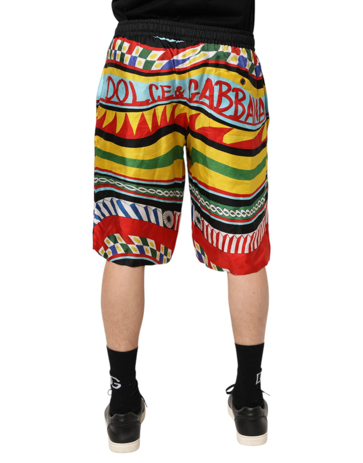 Dolce &amp; Gabbana Multicolor Sicilian Carretto Shorts Swimwear