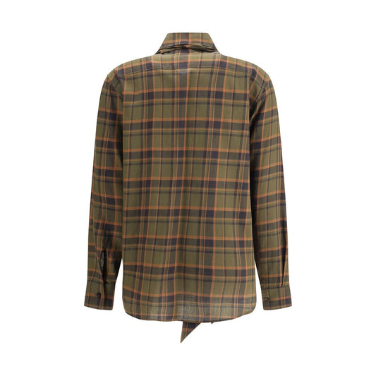 Saint Laurent Bicolor Cotton Pattern Shirt