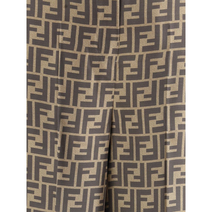 Fendi Brown Silk Casual Pants