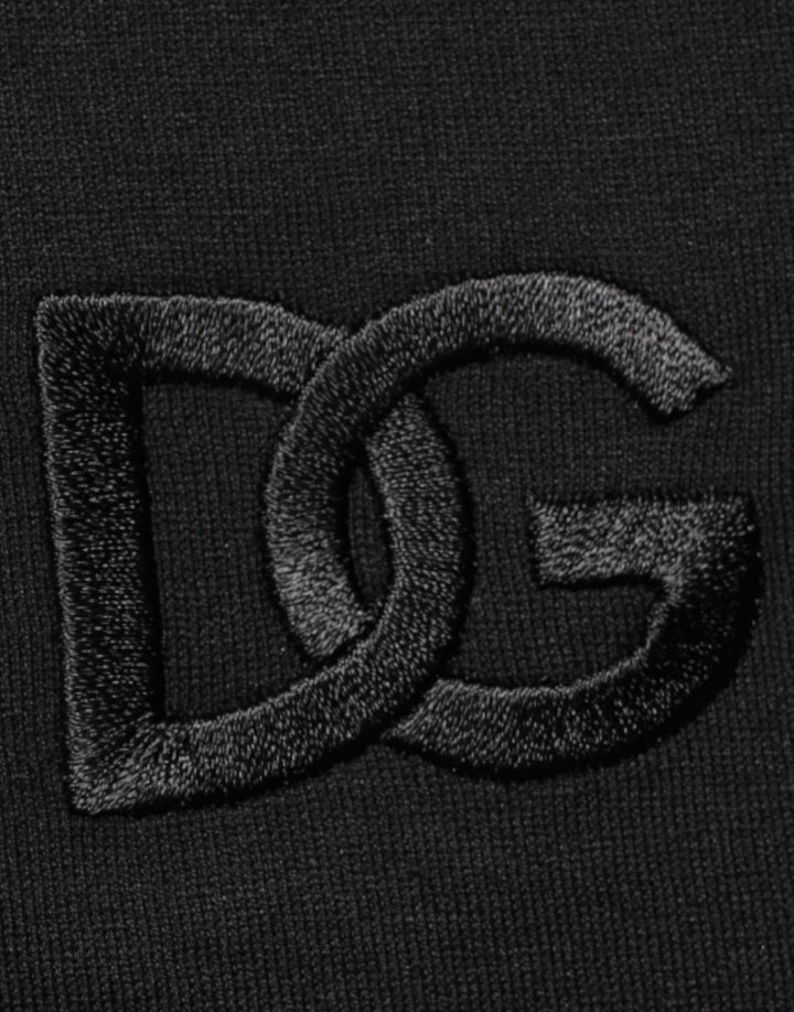 Dolce &amp; Gabbana Black Cotton Embroidered DG Logo Pocket T-shirt