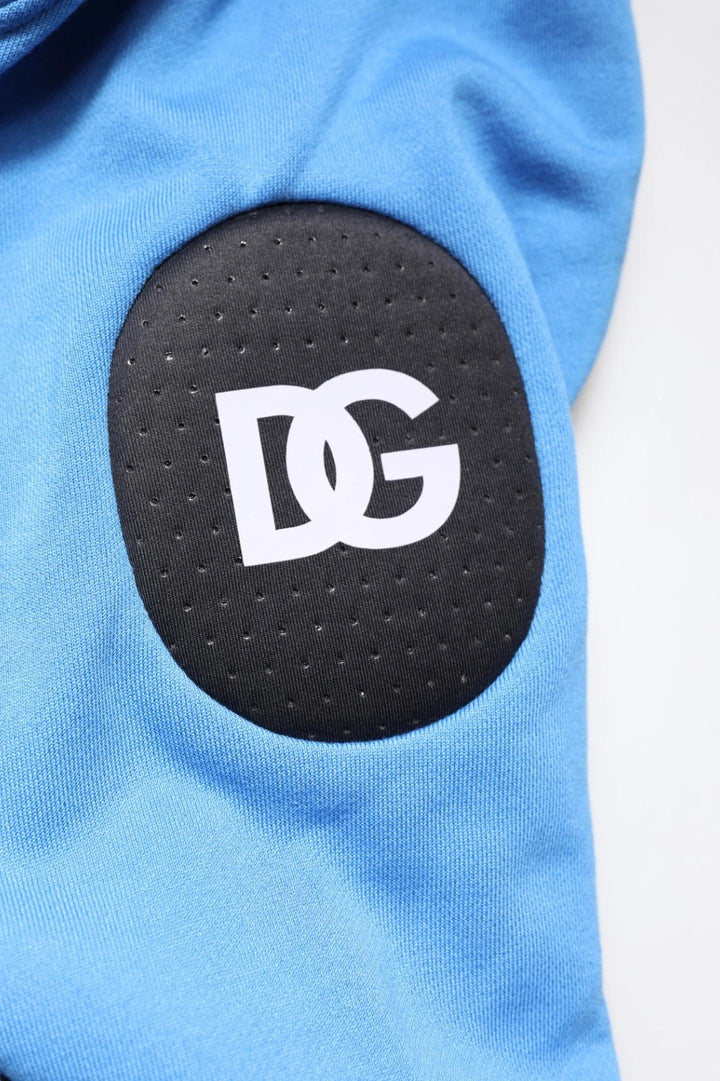 Dolce &amp; Gabbana Blue Cotton Hooded Men Sportswear One Size Vest