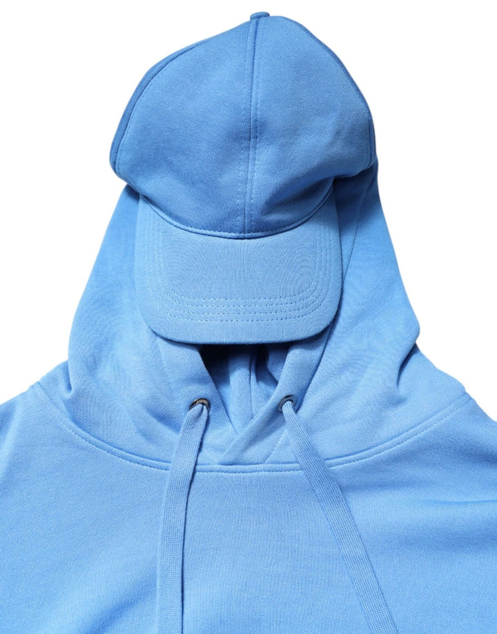 Dolce &amp; Gabbana Blue Cotton Hooded Men Sportswear One Size Vest