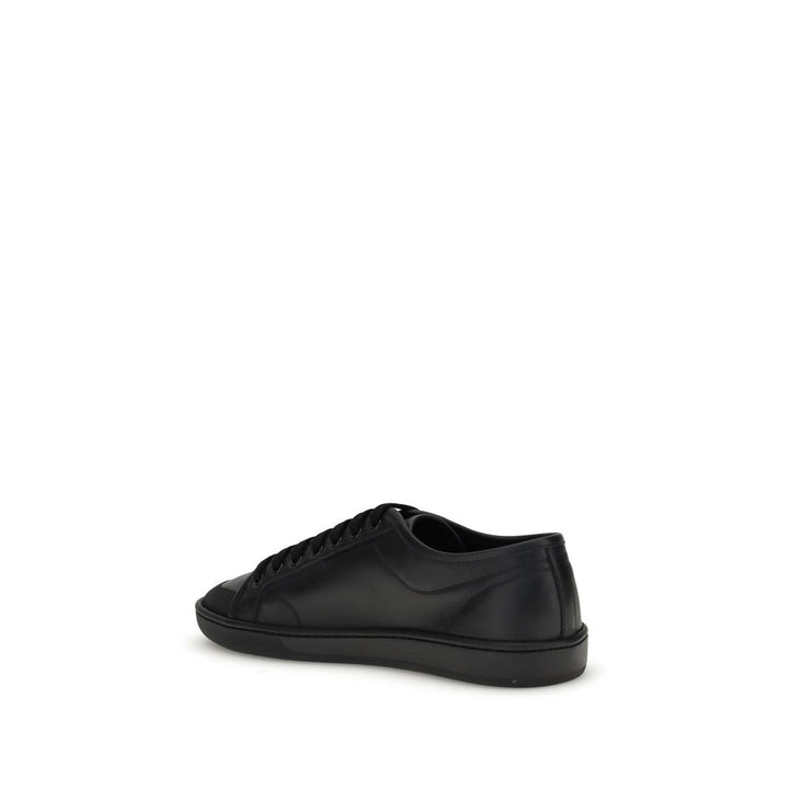Saint Laurent Black Calf Leather Bos Taurus Sneakers