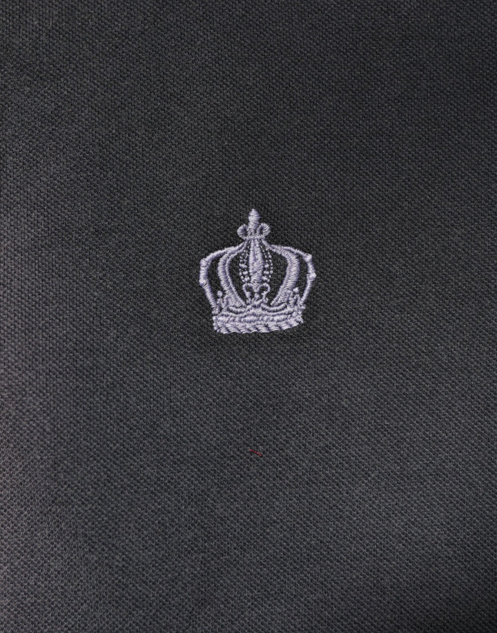 Dolce &amp; Gabbana Gray Cotton Crown Collared Men Polo T-shirt