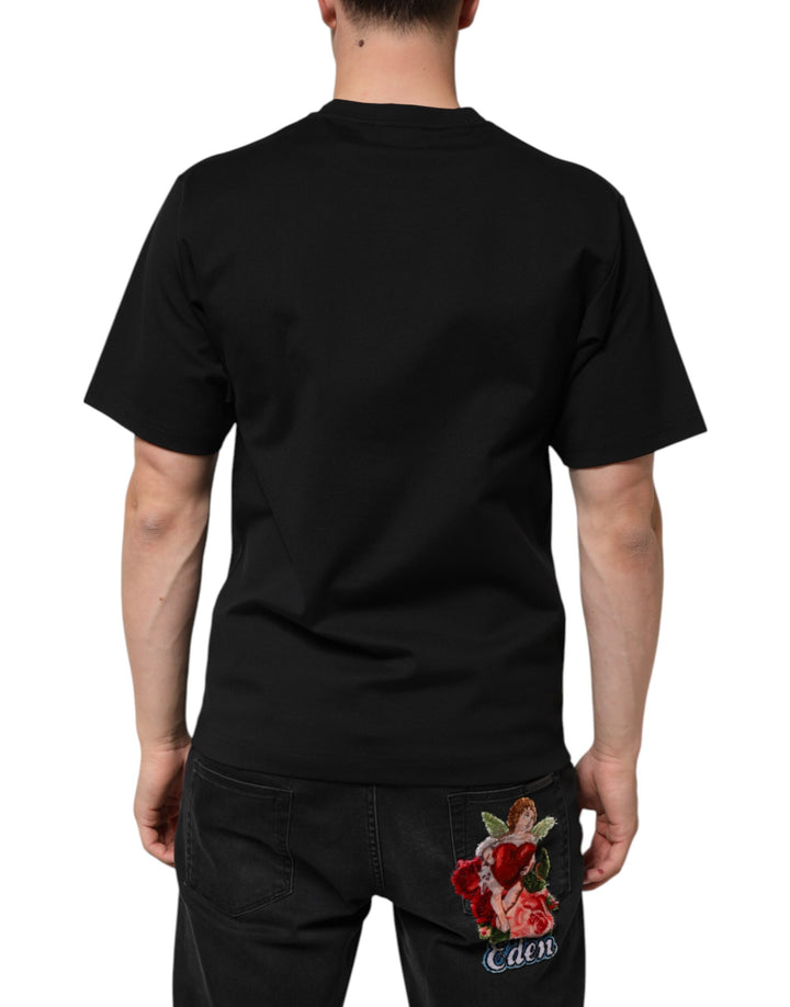 Dolce &amp; Gabbana Black Cotton DG Logo Graffiti Short Sleeve T-shirt