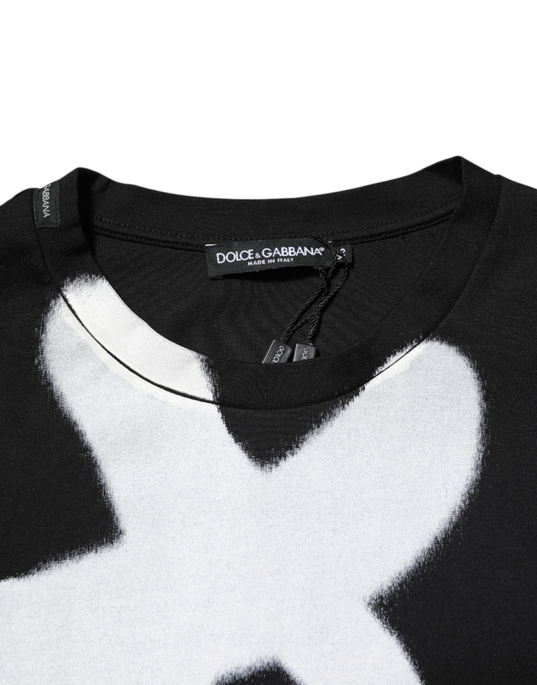 Dolce &amp; Gabbana Black Cotton DG Logo Graffiti Short Sleeve T-shirt
