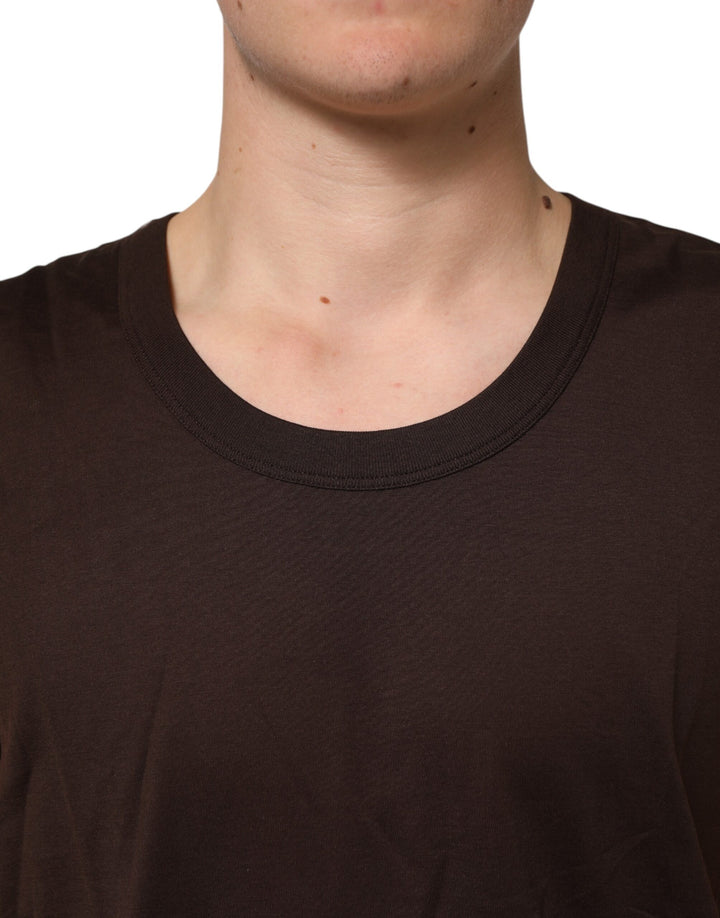 Dolce &amp; Gabbana Brown Cotton Sleeveless Underwear Men Tank Top