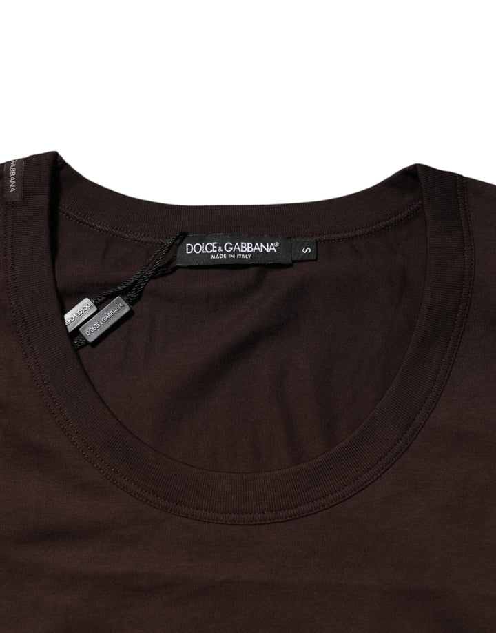 Dolce &amp; Gabbana Brown Cotton Sleeveless Underwear Men Tank Top