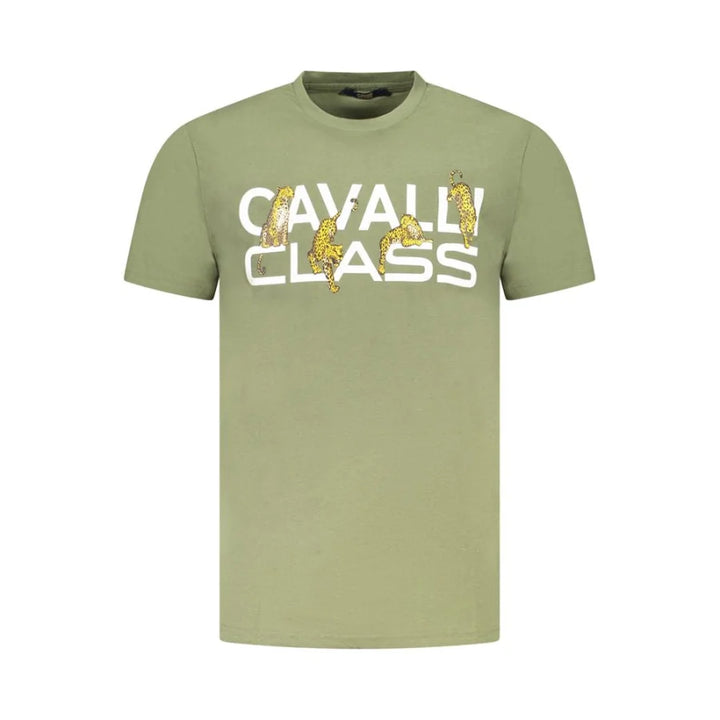 Cavalli Class Verde Cotton Men T-Shirt