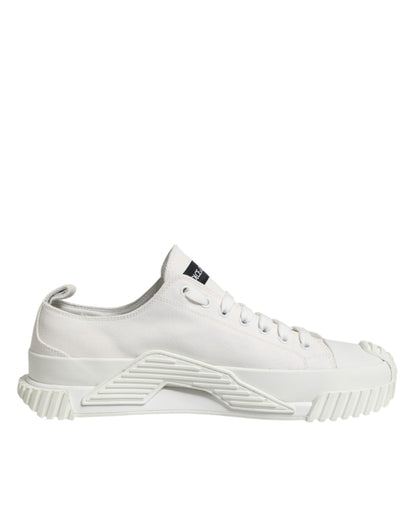 Dolce & Gabbana White Logo Graffiti Low Top Sneakers Shoes