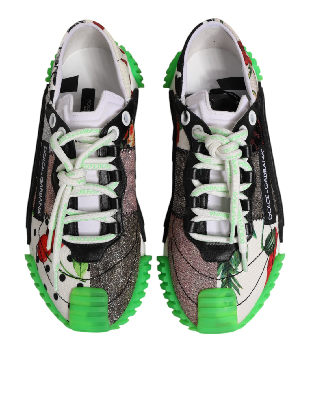 Dolce &amp; Gabbana Multicolor DG Logo Leopard Cherry Sneaker Shoes