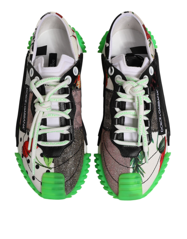 Dolce &amp; Gabbana Multicolor DG Logo Leopard Cherry Sneaker Shoes