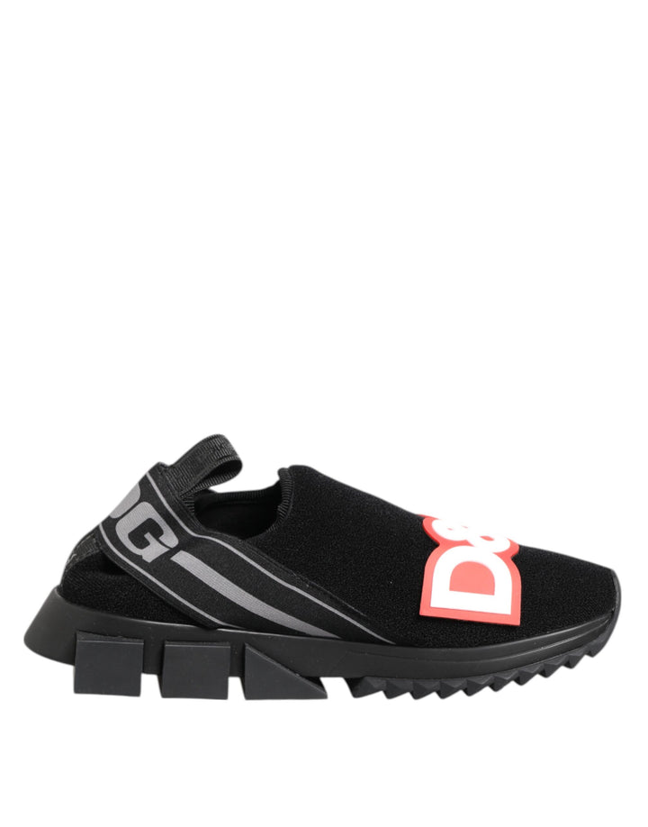 Dolce &amp; Gabbana Black Grey Slip On Sorrento Sneakers Shoes