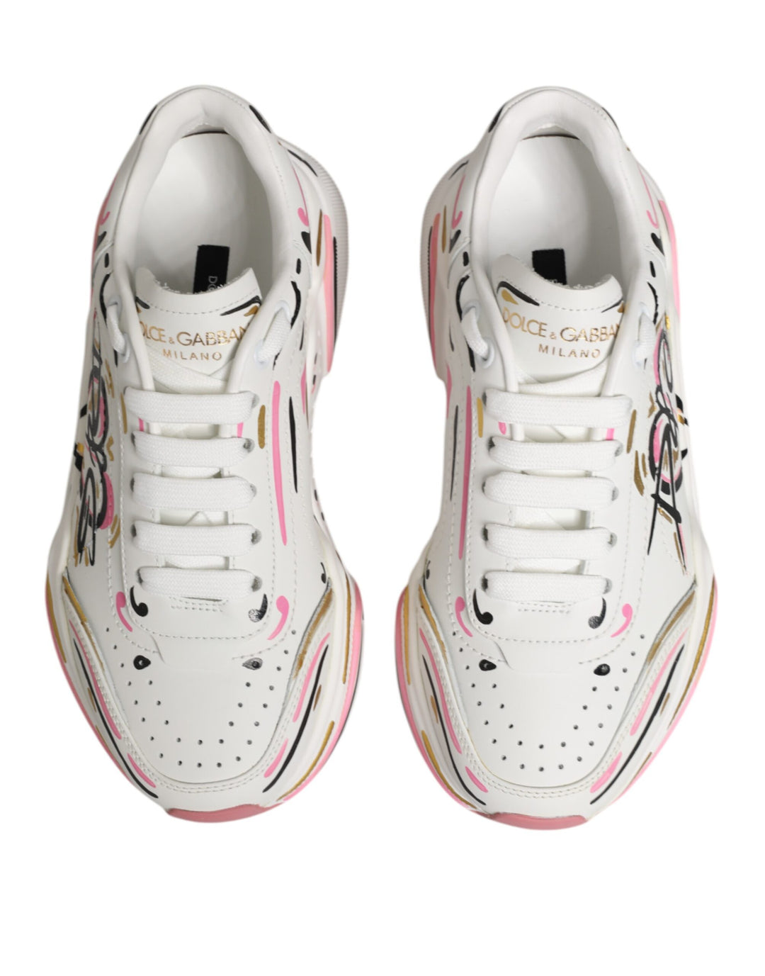 Dolce &amp; Gabbana Multicolor Hand Painted DAYMASTER Sneaker Shoes
