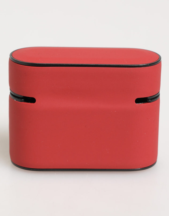 Dolce &amp; Gabbana Red White Silicone Embossed Logo Accessory Airpods Case