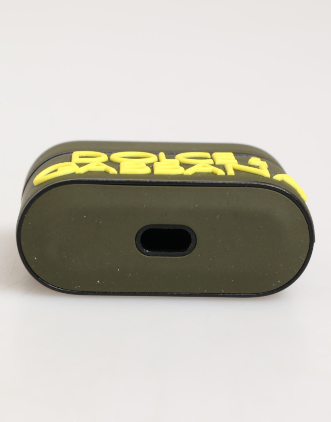 Dolce &amp; Gabbana Army Green Rubber Logo Embossed Accessory  Airpods Case