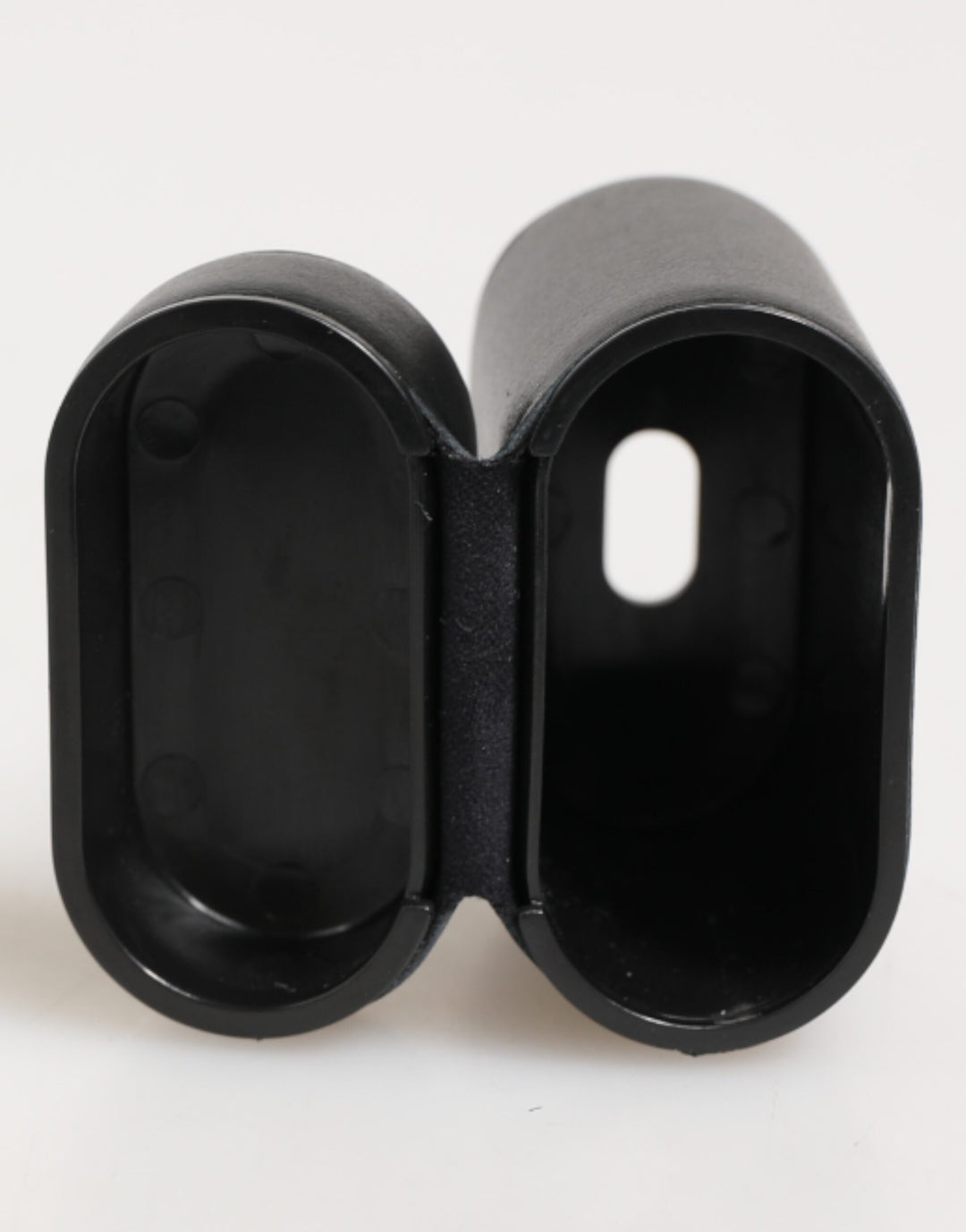 Dolce &amp; Gabbana Black Calfskin Leather Logo Print Flip Holder Airpods Case