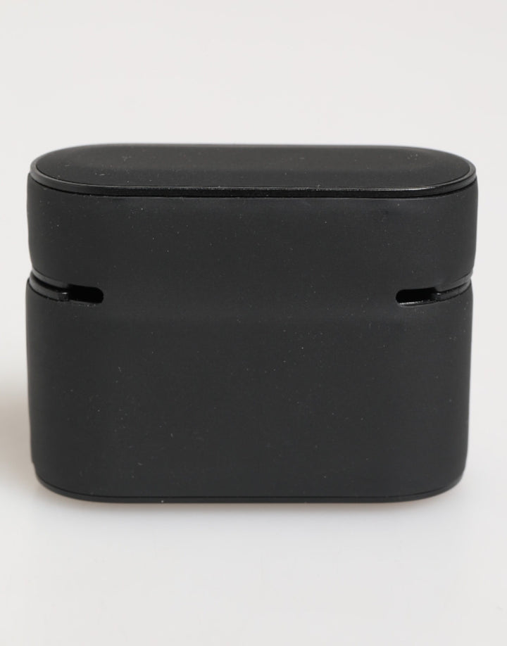 Dolce &amp; Gabbana Black Orange Rubber Logo Embossed Accessory Airpods Case