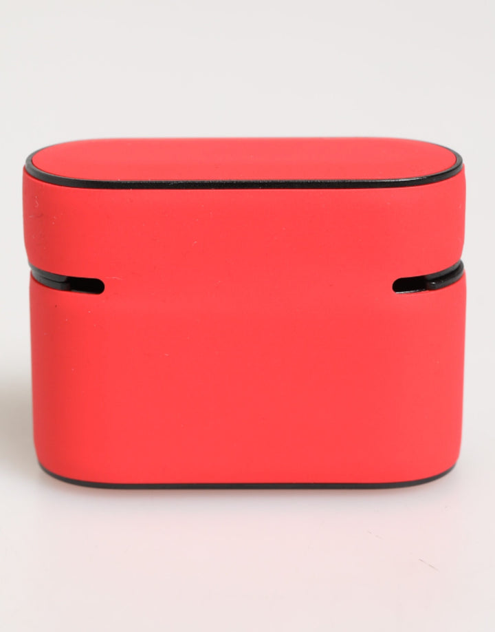 Dolce &amp; Gabbana Red PVC DG Logo Embossed Men Flip Holder  Airpods Case