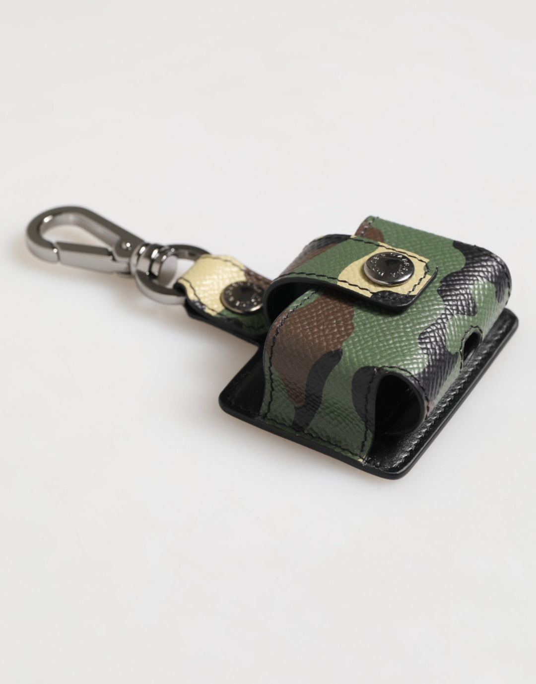 Dolce &amp; Gabbana Multicolor Camouflage Leather Metal Accessory Airpods Case