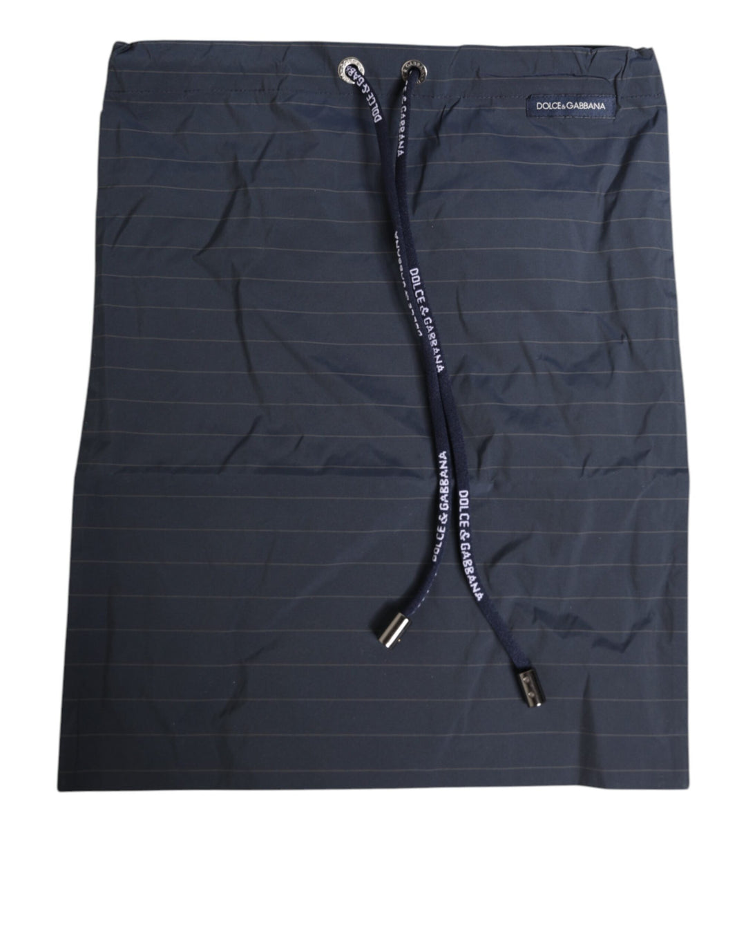 Dolce &amp; Gabbana Navy Blue Polyester Pinstripe Men Shorts Swimwear