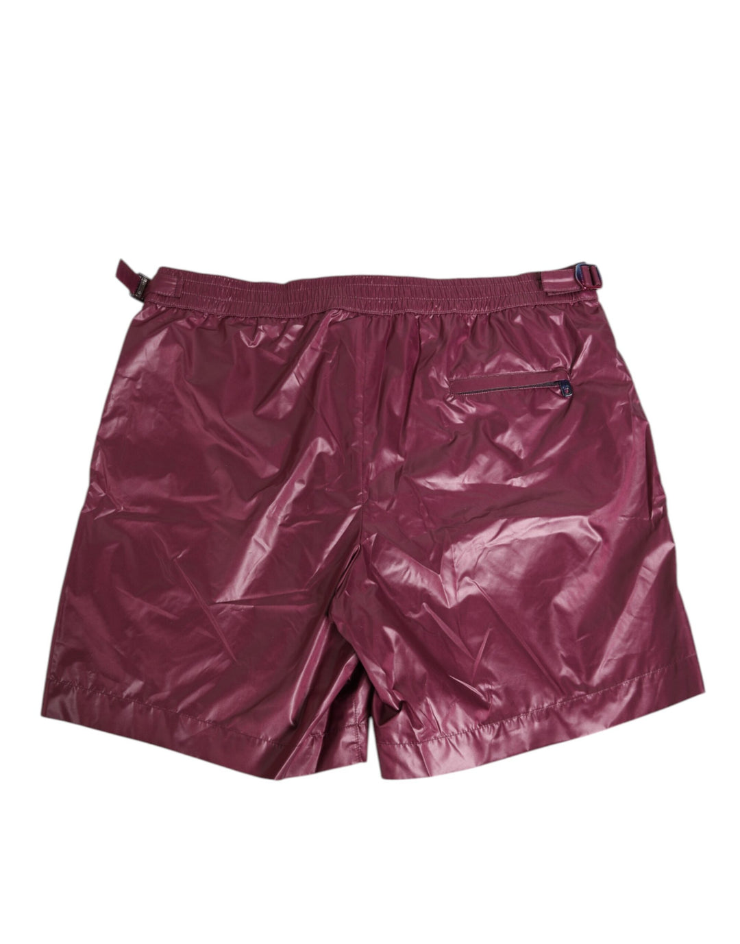 Dolce &amp; Gabbana Burgundy Polyester Logo Embossed Crest Swimwear
