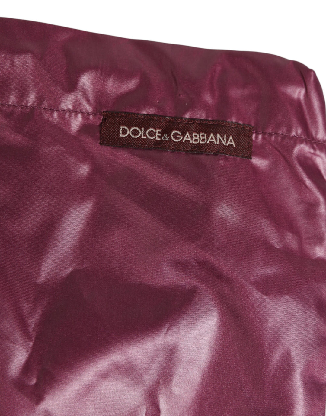 Dolce &amp; Gabbana Burgundy Polyester Logo Embossed Crest Swimwear
