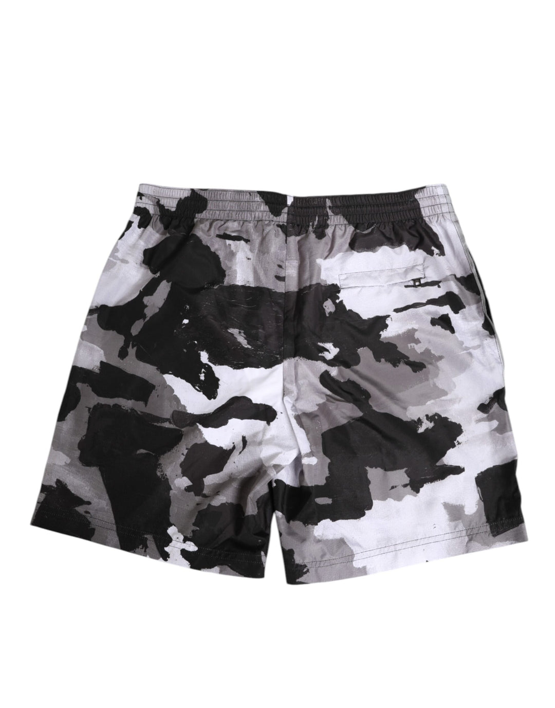 Dolce &amp; Gabbana Black White Camouflage DG Logo Men Swimwear