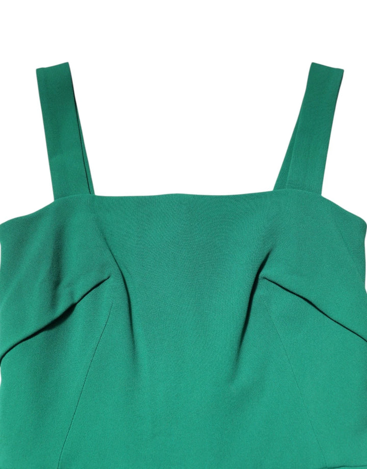 Dolce &amp; Gabbana Dark Green Sleeveless Rayon Bodycon Dress