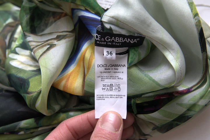 Dolce &amp; Gabbana Multicolor Silk Jungle Print Women Maxi Dress