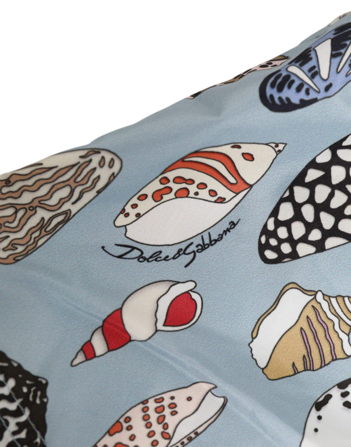 Dolce &amp; Gabbana Blue Seashell Print Nylon Men Shorts Swimwear