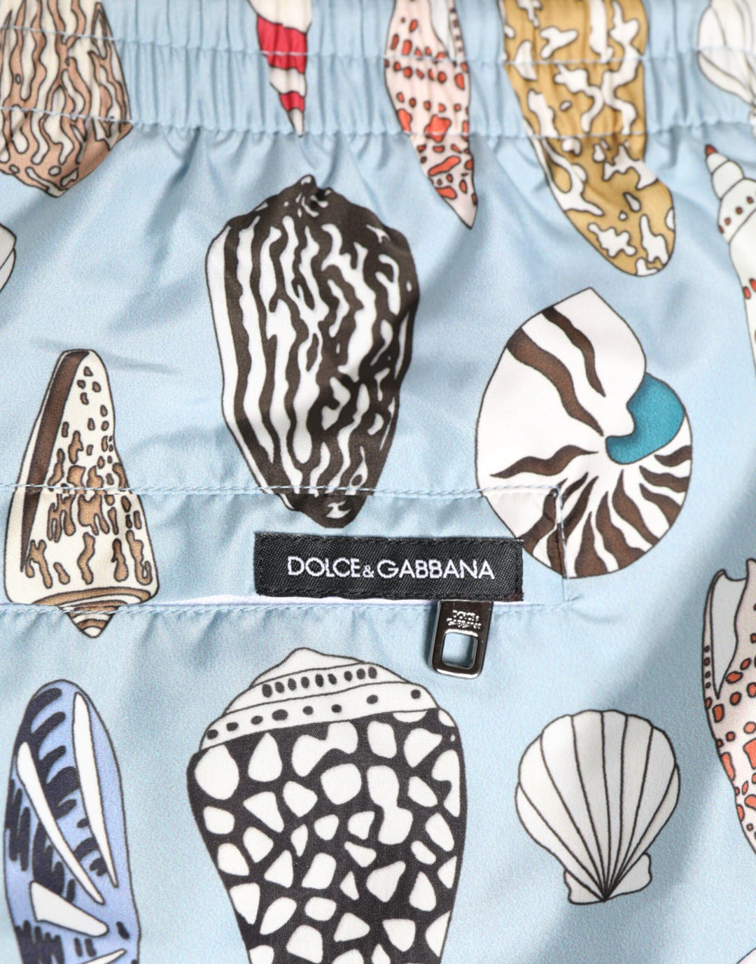 Dolce &amp; Gabbana Blue Seashell Print Nylon Men Shorts Swimwear