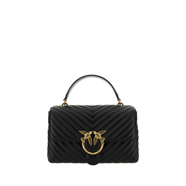 PINKO - Black Calf Leather Bos Taurus Handbag