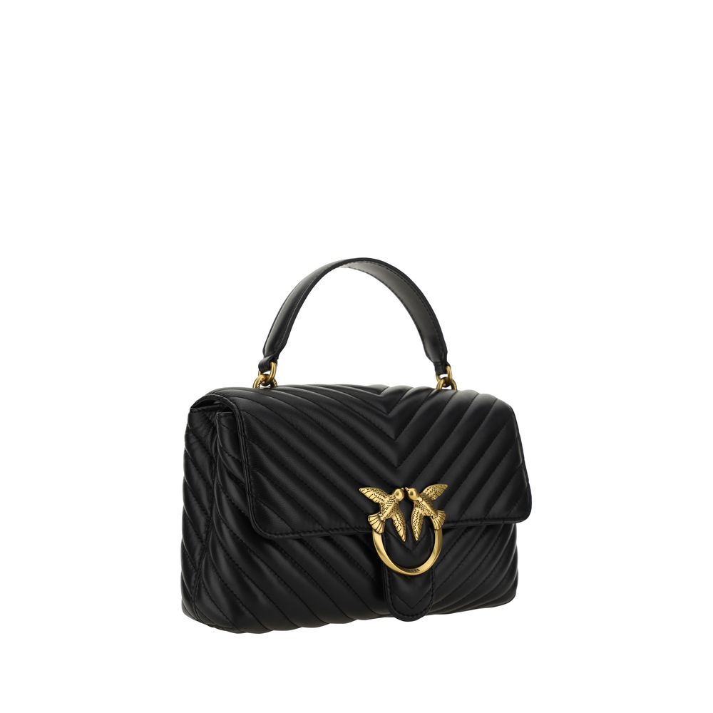 PINKO - Black Calf Leather Bos Taurus Handbag