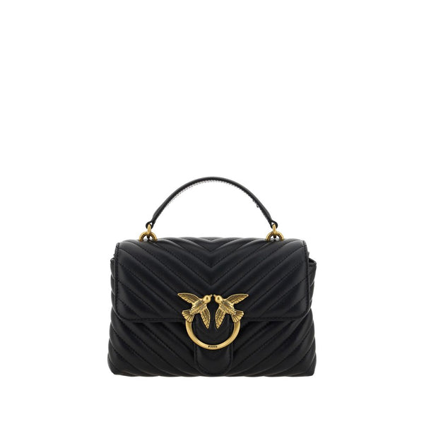 PINKO - Black Calf Leather Bos Taurus Handbag