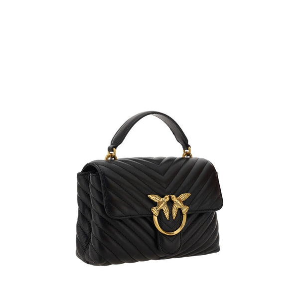 PINKO - Black Calf Leather Bos Taurus Handbag