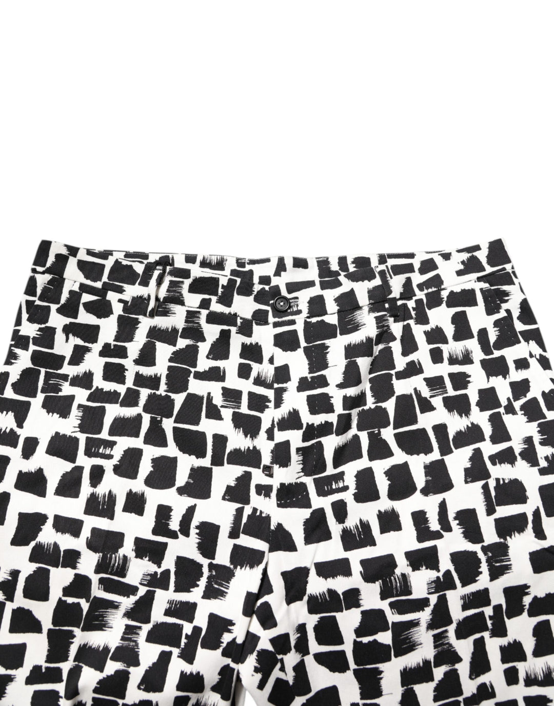 Dolce &amp; Gabbana Black White Abstract Print Cotton Blend Pants