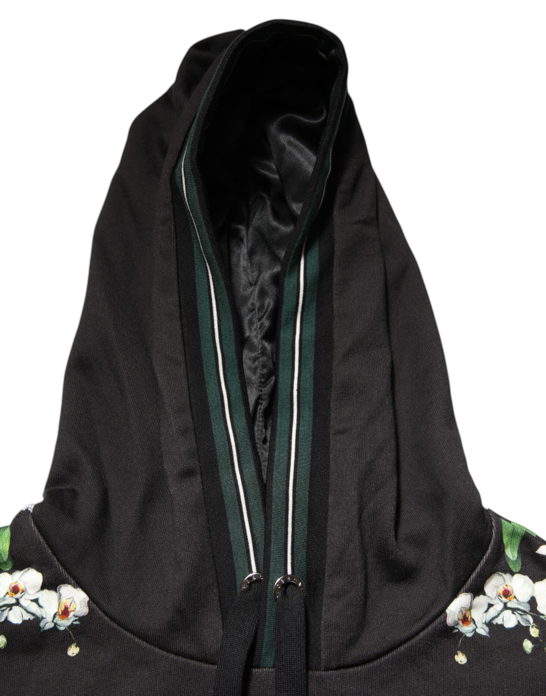 Dolce &amp; Gabbana KING Black Orchid Floral Crown Logo Hoodie Sweater
