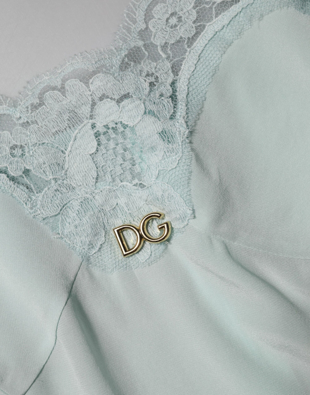 Dolce &amp; Gabbana Light Blue Silk Lace Midi Bodycon Slip Dress