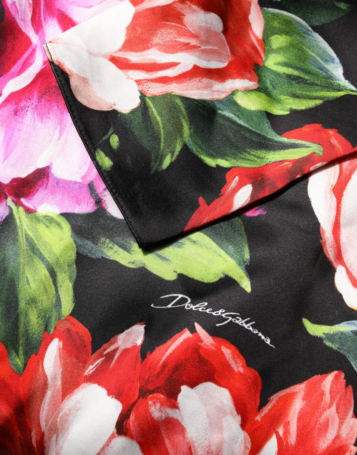 Dolce &amp; Gabbana Black Floral Fiori Pittorici Mini Bodycon Dress