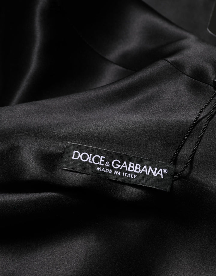 Dolce &amp; Gabbana Green Viscose Acetate Mini Long Sleeve Dress