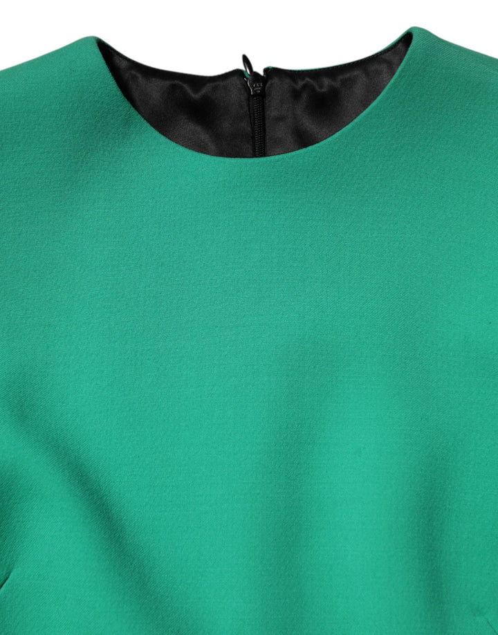 Dolce &amp; Gabbana Green Viscose Acetate Mini Long Sleeve Dress