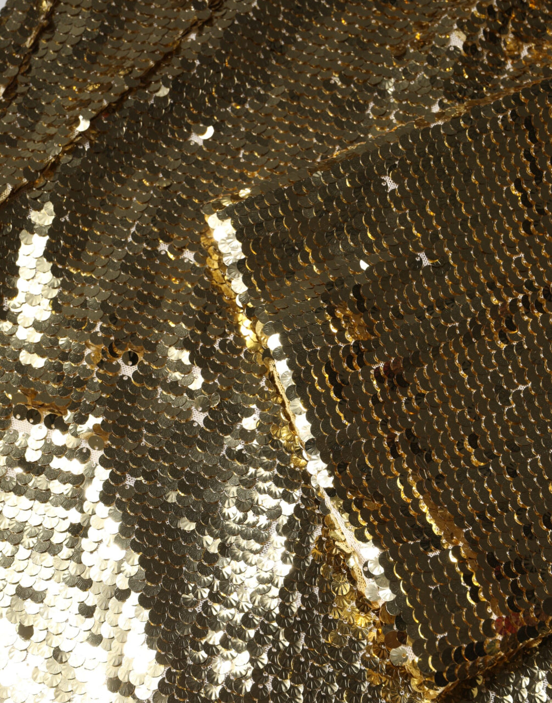Dolce &amp; Gabbana Gold Sequin Long Sleeve Mini Dress