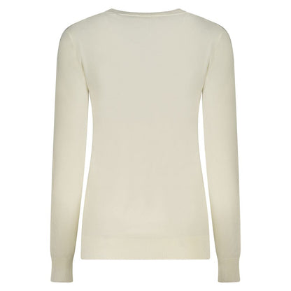 Guess Jeans Bianco Viscosa Women's Long-Sleeved T-Shirt