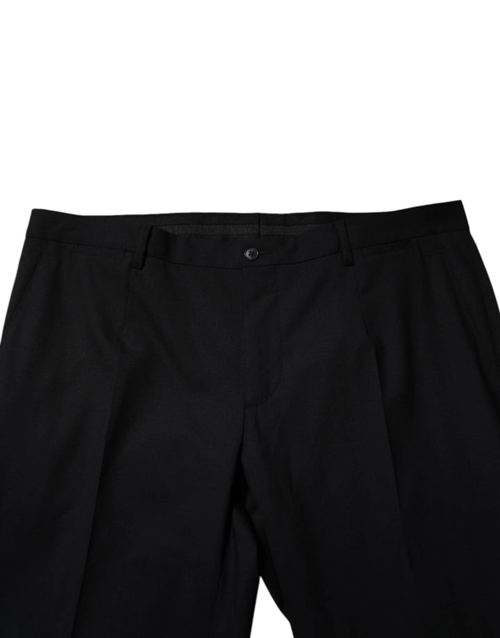 Dolce &amp; Gabbana Black Wool Formal Dress Men Trousers Pants