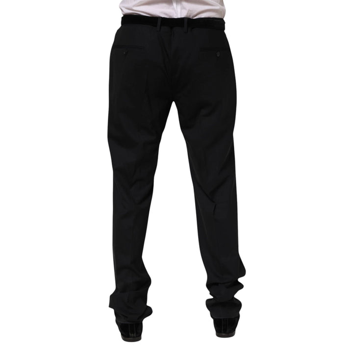 Dolce &amp; Gabbana Black Wool Formal Dress Men Trousers Pants