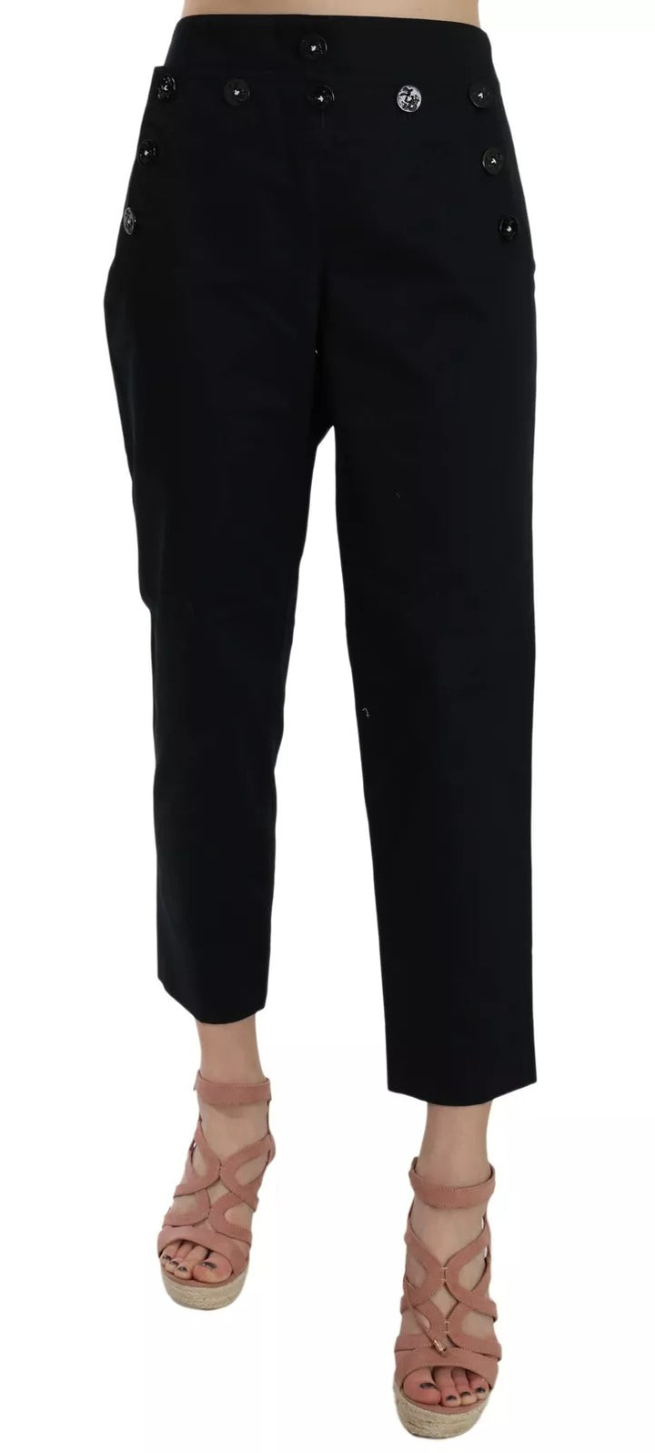 Pantalon en coton noir chic Dolce &amp;amp; Gabbana