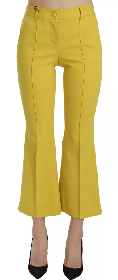 Pantalon évasé jaune chic Dolce &amp; Gabbana pour des soirées élégantes
