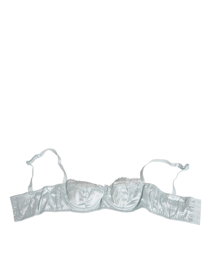 Dolce &amp; Gabbana Light Blue Silk Semi-Padded Balconette Underwear